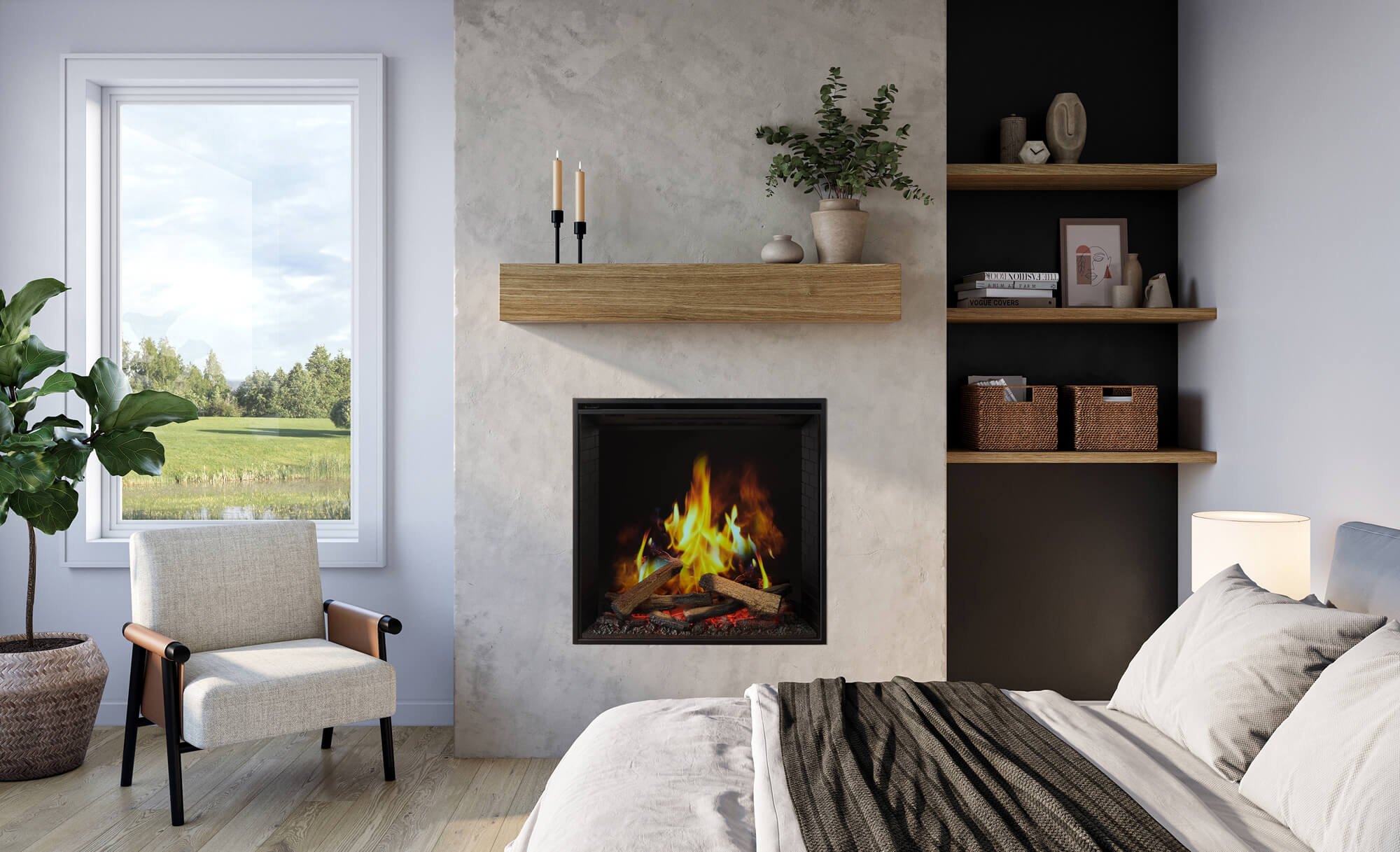 E800 LCD E800 LCD Regency Electric Fireplace Oak Log