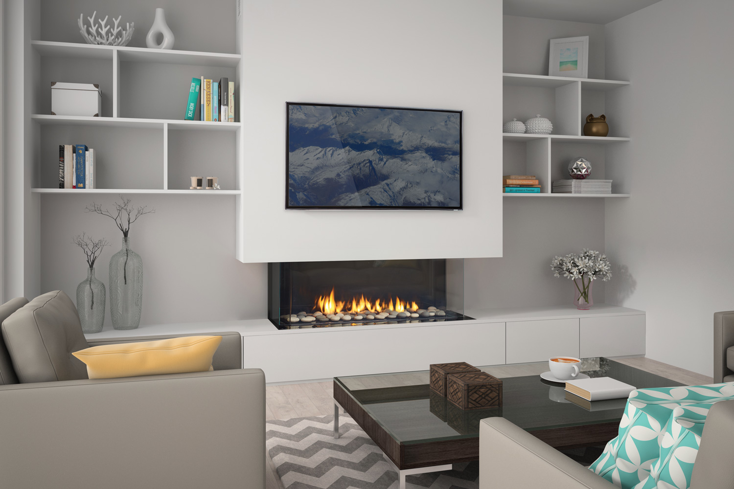 Regency Fireplace TV Wall City Series